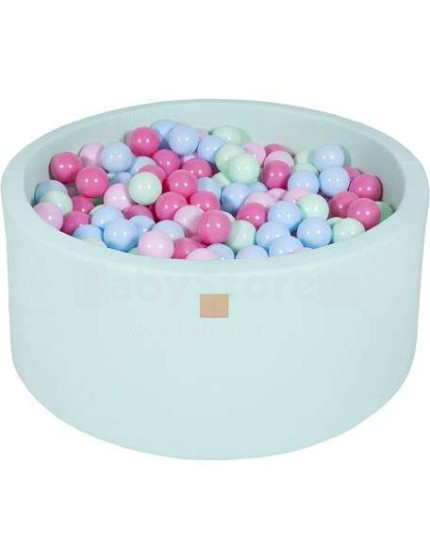 MeowBaby® Color Round Art. 104056 Mėtų sausas baseinas su kamuoliukais (200vnt.)