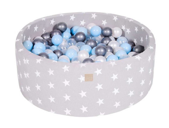 Meow Baby® Color Round Art. 104060 žvaigždžių užšaldytas sausas baseinas su kamuoliukais (200vnt.)
