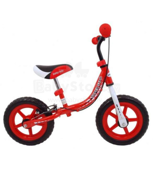 „BabyMix Superstar Art.WB-022“ „Red Balance Bike“ vaikiškas motoroleris su metaliniu rėmeliu 12 "ir stabdžiais