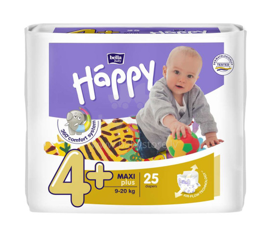 Happy Maxi Детские подгузники 4+ размер от 9-20 кг,25 шт.