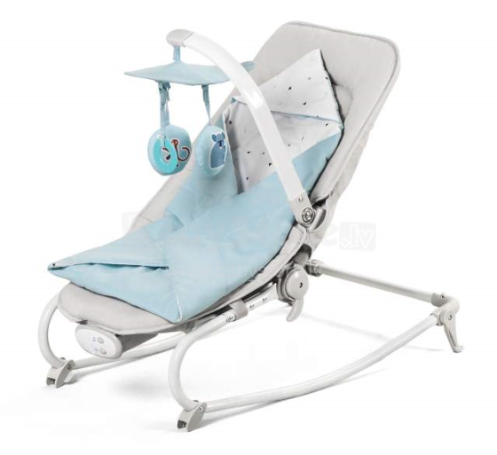 KinderKraft'18 Felio Art.KKBFELILIBL000 Šviesiai mėlyna Stilinga kūdikio supamoji kėdė su muzika ir vibracija