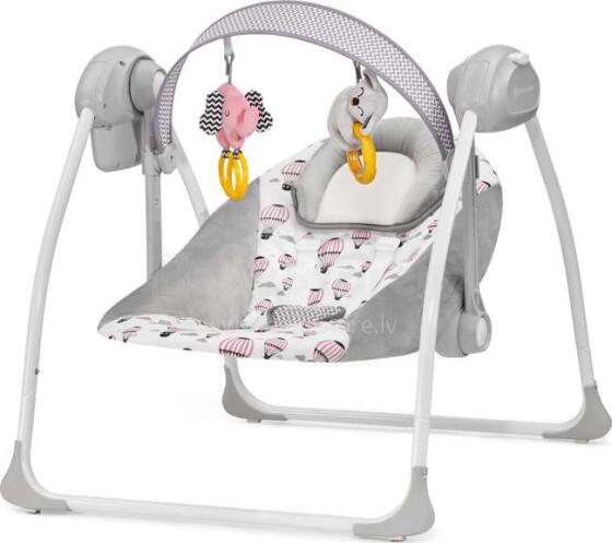 KinderKraft'18 Flo Pink Pink .KKBFLOPINK0000 Vaikų muzikinės sūpynės (supamoji kėdė)