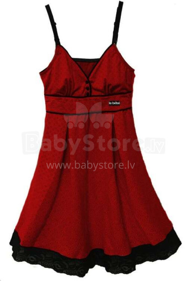 La bebe art. 10486 Raudoni medvilniniai „Mama Eclipse“ motiniški / maitinantys naktiniai marškiniai