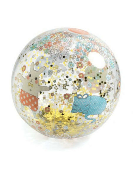 Djeco Ball Art.DJ00173  Piepūšamā bumba ar zeltainiem spīdumiem
