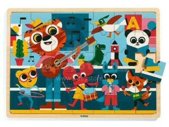 Djeco Art.DJ01817 Vaikų medinė dėlionė Muzika 35vnt.