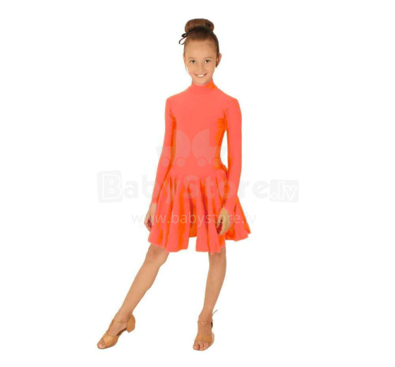 Sport Dance Art.67DR Rating standartinė šokių mergaičių suknelė ilgomis rankovėmis Lašiša