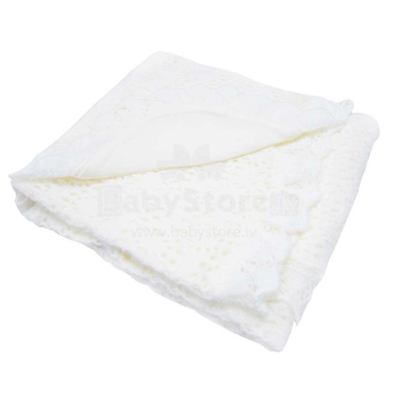 „Eko“ antklodė Art.PLE-01 balta minkštos medvilnės antklodė (languota) 80x70cm