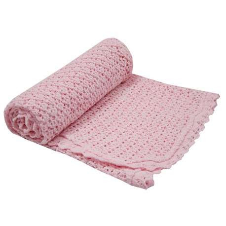 „Eko“ antklodė Art.PLE-06 Pink minkštos medvilnės antklodė (languota) 90x90cm