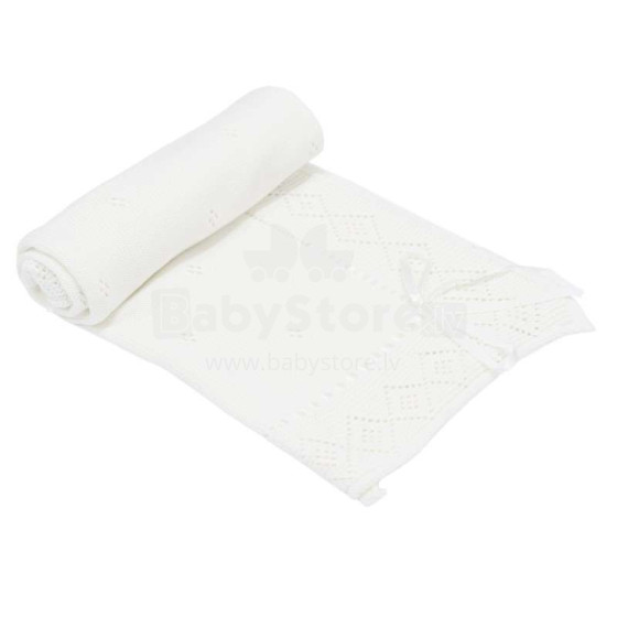 „Eko“ antklodė Art.PLE-07 balta minkštos medvilnės antklodė (languota) 80x70cm