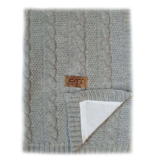 „Eko“ antklodė Art. PLLE-31 pilka minkštos medvilnės antklodė (languota) 120x100cm