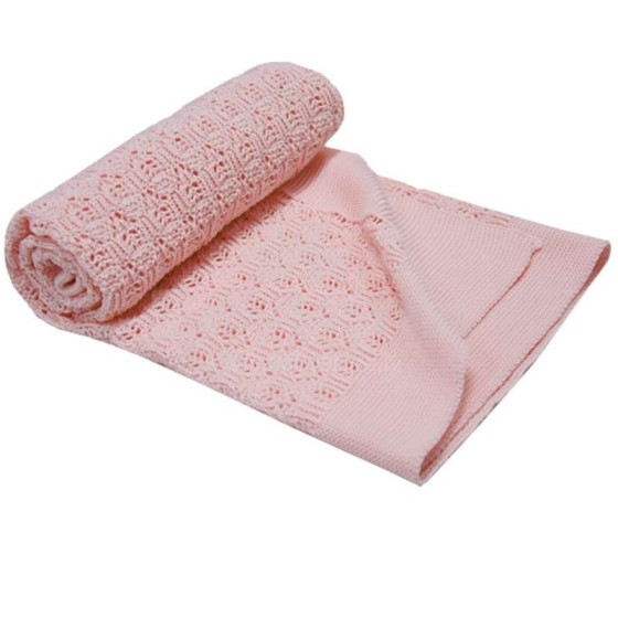 „Eko“ antklodė Art.PLE-45 Pink minkštos medvilnės antklodė (languota) 80x80cm