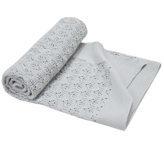 Eko Blanket Art.PLE-45 Grey Mīkstā kokvilnas sedziņa (plediņš) 80x80cm