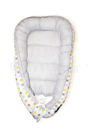 „La Bebe ™“ slaugos „Babynest Art.106220“ geltonas nėrinių lizdas - kokonelis naujagimiams