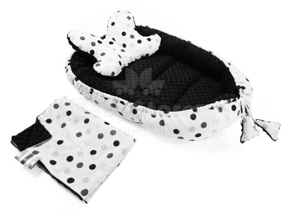 Baby Love Babynest Set Art. 106441 Komplektinis lizdas - kokonas, pagalvė, languotas