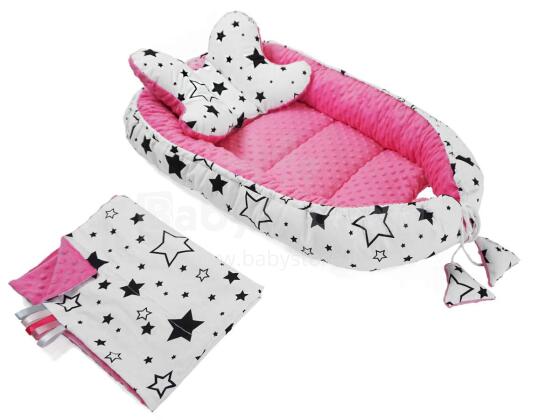 Baby Love Babynest Set Art. 1066438 Komplektinis lizdas - kokonas, pagalvė, languotas