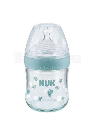 Nuk Nature Sense Art.SP08 Стеклянная бутылка с силиконовой соской 0м+,120 мл