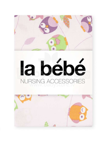 „La Bebe“ medvilninė rožinė pelėda 1066678 3 lovų patalynės komplektas 100x135cm (paklodė su guma)