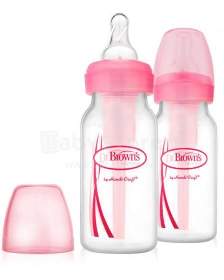 Dr.Browns Wide Neck Options Art.SB42305-ESX Pink maitinimo buteliukas 2x120ml