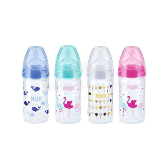 Nuk First Choice Art.SD12 Plastmasas pudele Klasiskā ar 1.izmēra (0-6 mēn.) silikona knupīti pienam 150 ml
