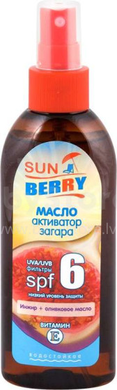 Sun Berry Art.21913012 Iedegumu aktivizējoša eļļa "Vīģe+Olīvu eļļa" SPF6 150ml