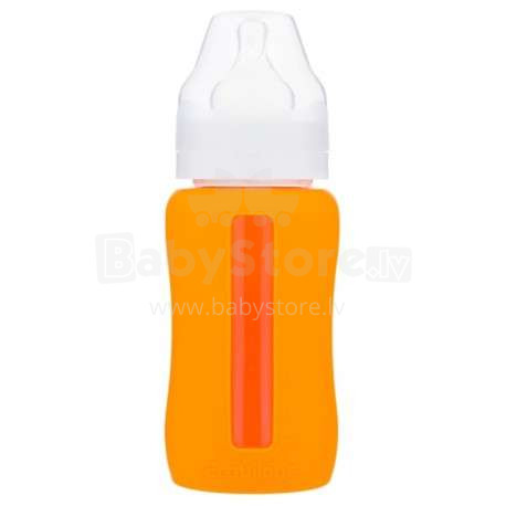 EcoViking Orange Art.EV0026 anti-koliku stikla barošanas pudele 240ml