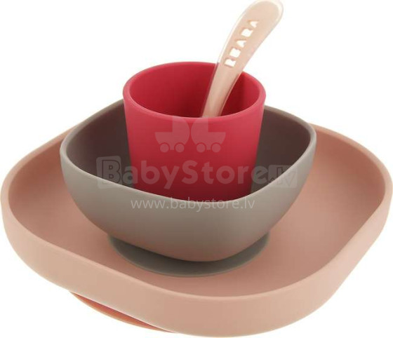 Beaba Silicone Art.913429 Pink  Набор посуды