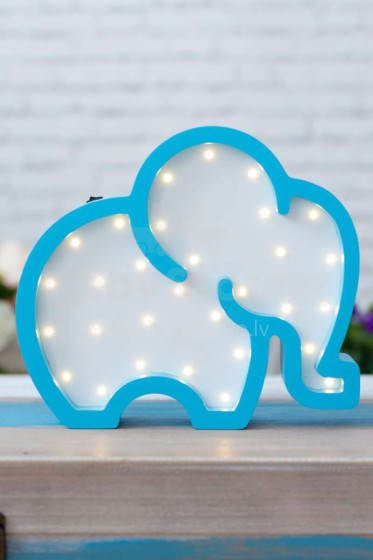 HappyMoon Elephant Art.107580 Blue Nakts-lampa
