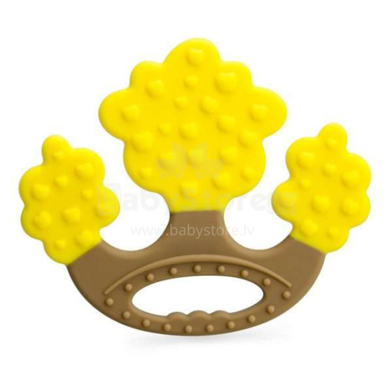 „Mombella Apple Tree Art.P8050“ geltonas silikoninis kramtomasis žaisliukas medinis