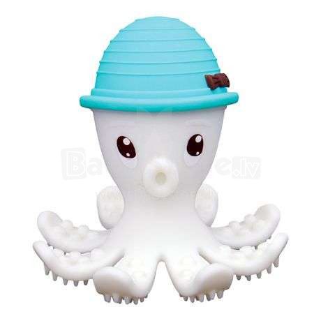 Žaislų „Mombella Octopus Teether“ žaislas. P8031-1 „Blue Chew Chew Toy Octopus“