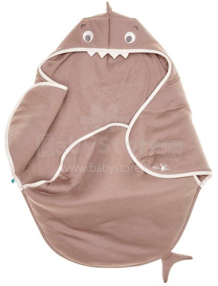 Wallaboo Coco Animal Shark Taupe Art.BCA.0118.5614  Детское одеяльце-конверт