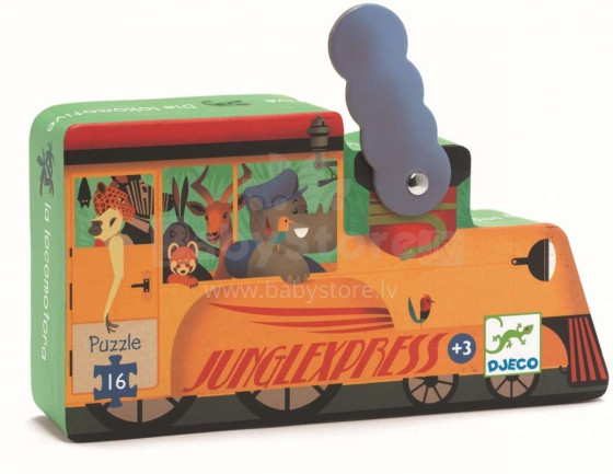 „Djeco Puzzles“ prekės ženklas DJ07267 „Silhouette puzzle“ - lokomotyvas (16vnt.)