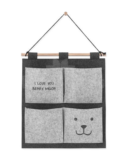 Jollein Bear Grey Art.051-870-65098 Mantu maisiņš piekaramais