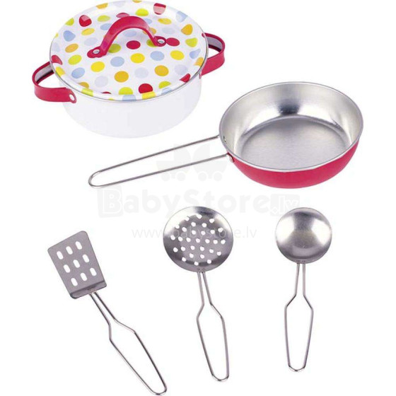 Goki  Cooking Set Art.51595  Детский комплект металлической игрушечной посудки