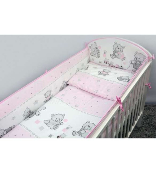 Ankras COOKIES pink K-3 (135x100)  Kokvilnas gultas veļas komplekts no 3 daļām