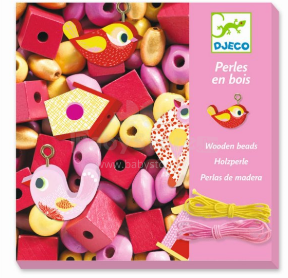„Djeco“ karoliukų rinkiniai Prekės Nr. DJ09809 Mediniai karoliukai