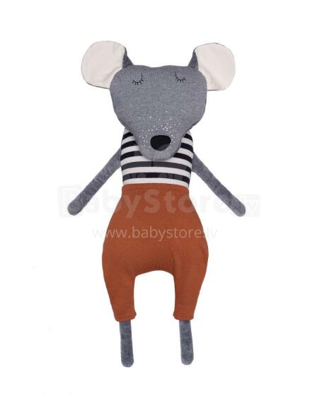„Wooly Organic Art“. T-81-M-05 aukščiausios kokybės - minkšta žaislinė pelė „Eco Cotton“ (100% natūrali)