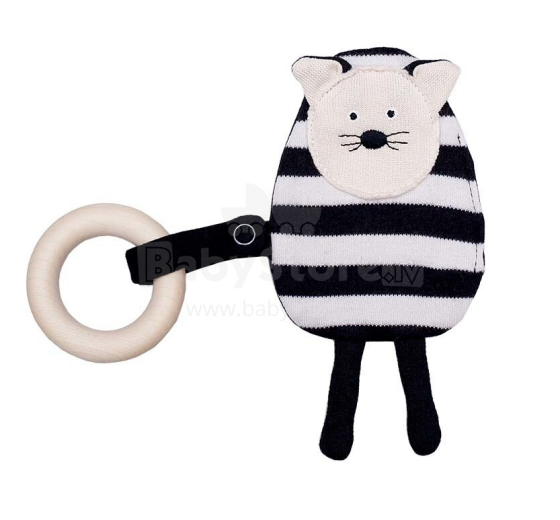 „Wooly Organic Crinkle Cat Art. T-52-C-03 Aukštesnė kokybė - ekologiškos medvilnės barškutis, (100% natūralus)