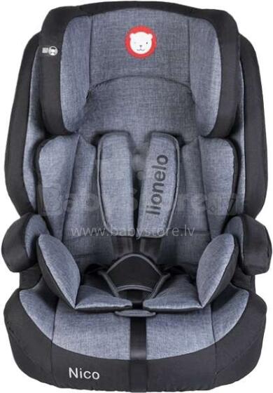 Lionelo Nico Art.109342 juoda / pilka automobilinė kėdutė 9-36 kg, 2/3 grupė