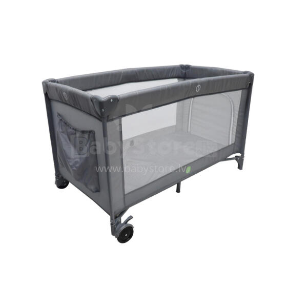 Bebe Basic Travel Cot Art.KX2973 Grey  Vaikų žaidimų suktukas - kelioninė lovelė