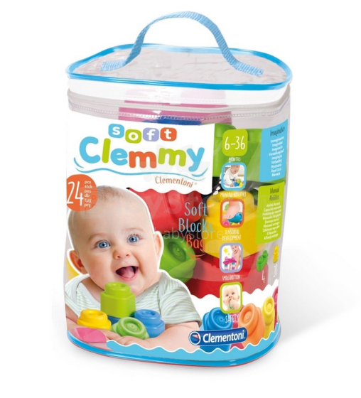 „Clementoni Clemmy Baby Art.14889“ minkštas konstruktorius, 24 vnt