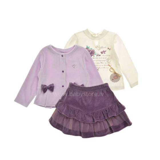 Pretty Mom Flamingo Art.419594 Lilac Комплект детский кофточка + юбочкка+рубашечка