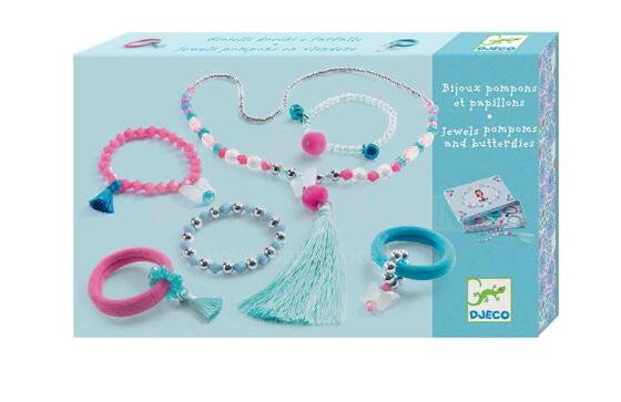 Djeco Charms Art.DJ06651 Papuošalų komplektas - Puokštės ir drugeliai