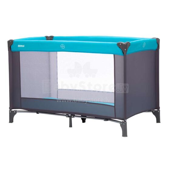 Fillikid Art.4055-07 Kelioninė lovelė Basic Grey / Turquoise Kelioninė lovelė vaikams su čiužiniu