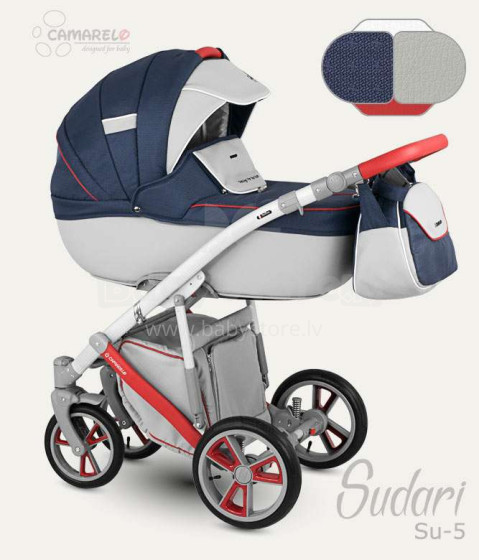 „Camarelo Sudari Art.SU-5“ universalus vaikų vežimėlis trys viename