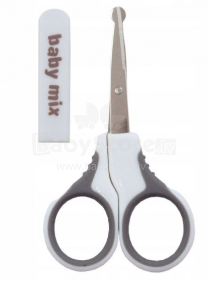 Baby Mix Art.BD60007 Grey Ножнички для ногтей с закруглёнными кончиками и колпачком