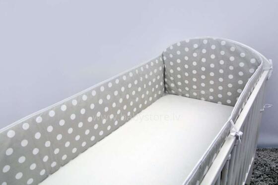 Ankras Kropki Grey Art.GRO000036 Lopšio apsauga su kraštu 360cm