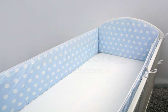 Ankras Kropki Blue Art.GRO000116 Bērnu gultiņas aizsargapmale ar kantīti 420cm
