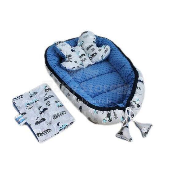 Baby Love Babynest Set Art. 110992 Rinkinio lizdas - kokonas, pagalvė, languotas