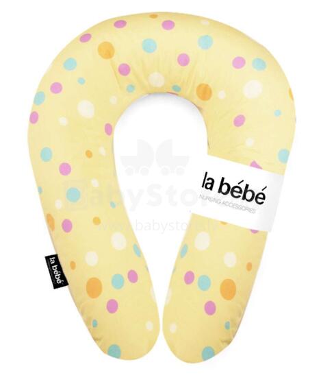 „La Bebe ™“ prigludusi slaugos motinystės pagalvė, 113477 geltonos spalvos taškų pasaga kūdikiui maitinti, miegoti, pasaga nėščioms moterims 20x70