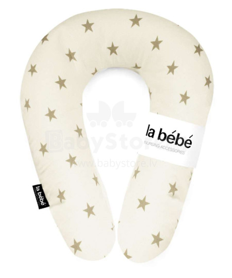 La Bebe™ Snug Nursing Maternity Pillow  Art.111352 White&Beige Stars Подковка для сна, кормления малыша 20x70cm